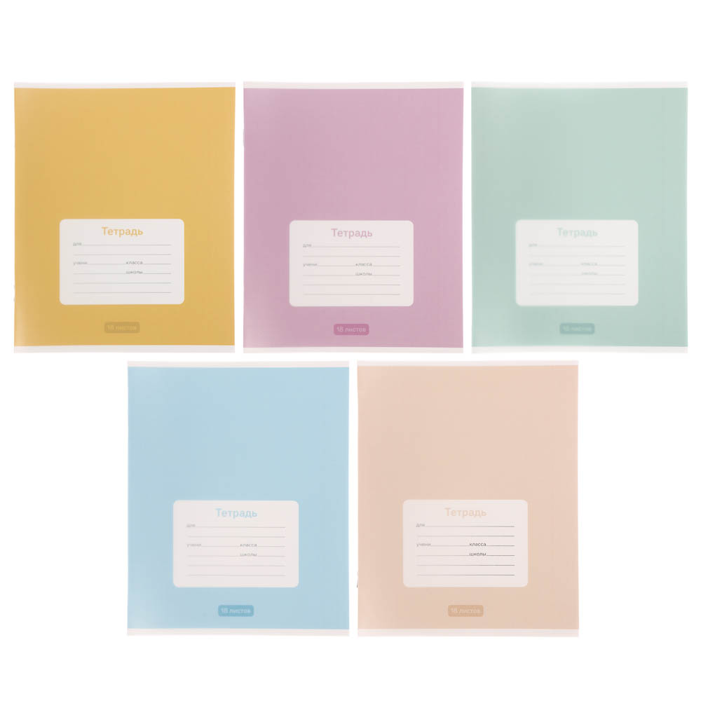 Тетрадь школьная 18л. в клетку ClipStudio, БЕЛЫЕ ЛИСТЫ, обл. пластик, скрепка, арт.№ 579-042