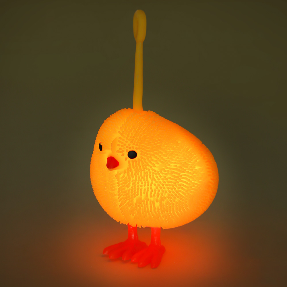 ИГРОЛЕНД Рыжий Игрушка-антистресс "Цыплёночек", TPR, свет, 3xLR44, 8x6,5см, арт.№ 273-024