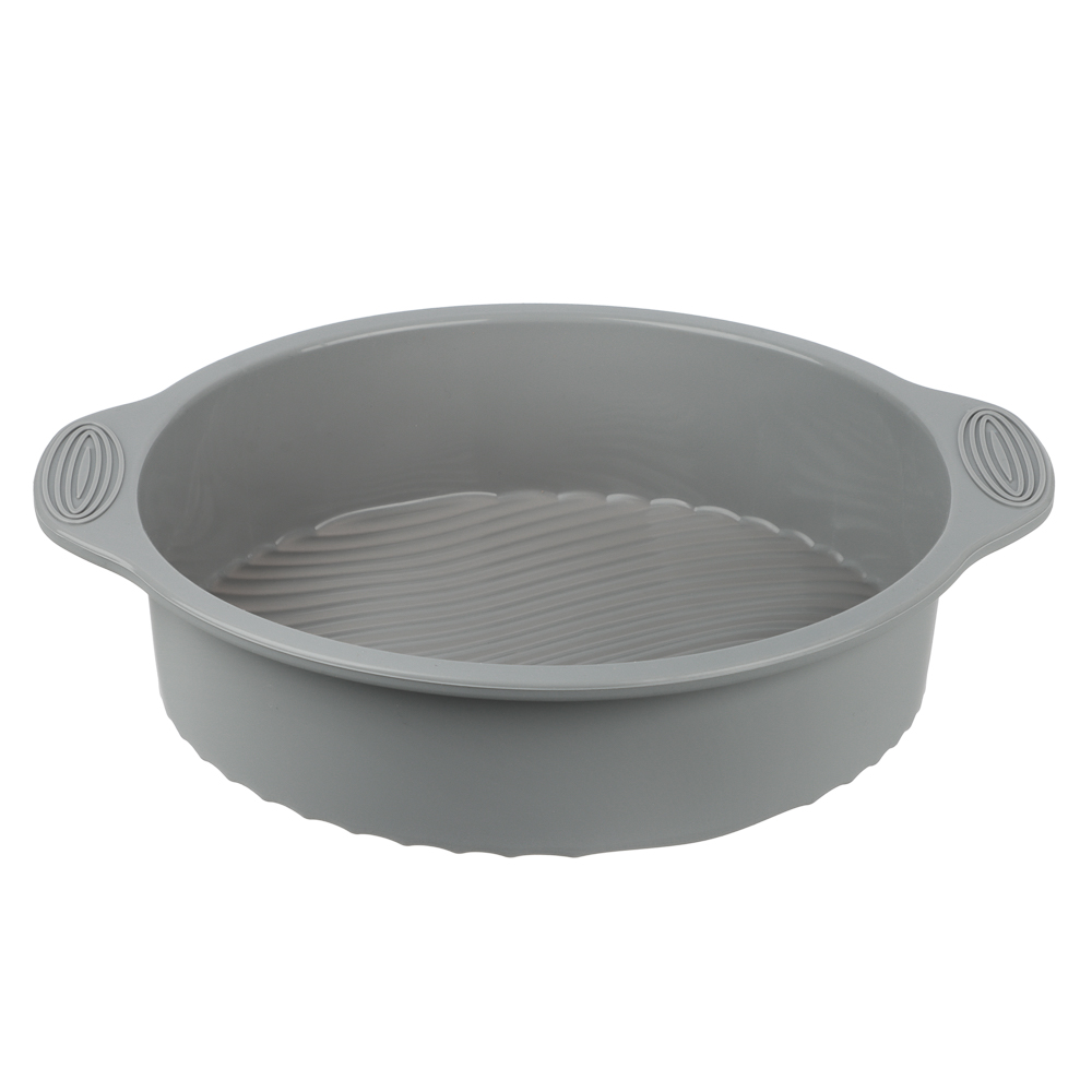 SATOSHI Форма для выпечки с ручками, круглая, 28х5,5см, силикон, арт.№ 856-225