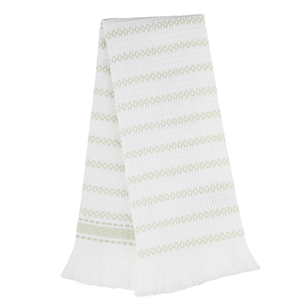 Полотенце кухонное вафельное, 30х50см, 100% хлопок, Spany, Stripe, зеленый, арт.№ 434-190