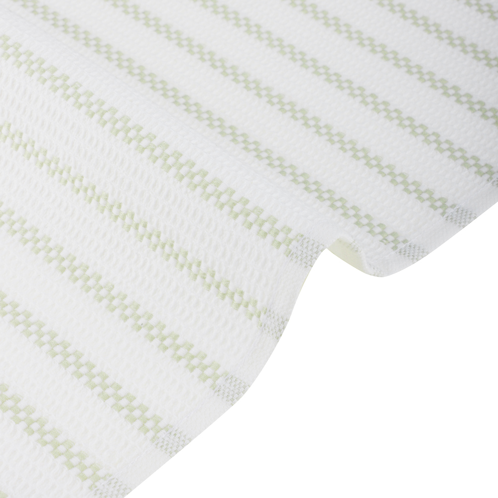 Полотенце кухонное вафельное, 30х50см, 100% хлопок, Spany, Stripe, зеленый, арт.№ 434-190