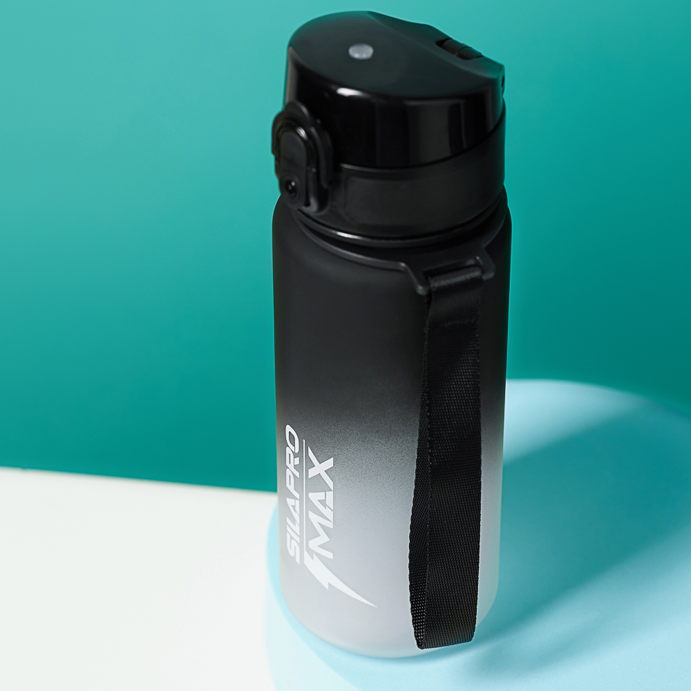 SILAPRO MAX Бутылка спортивная с замком, серая, 550мл, РС, РР, арт.№ 088-054