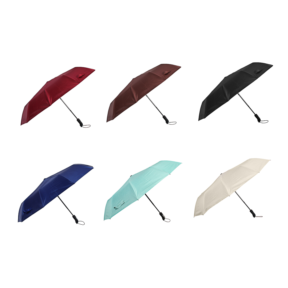 Зонт универсальный автомат, диаметр 102 см, 10 спиц, металл, полиэстер, UF, 6 цветов, арт.№ 302-406