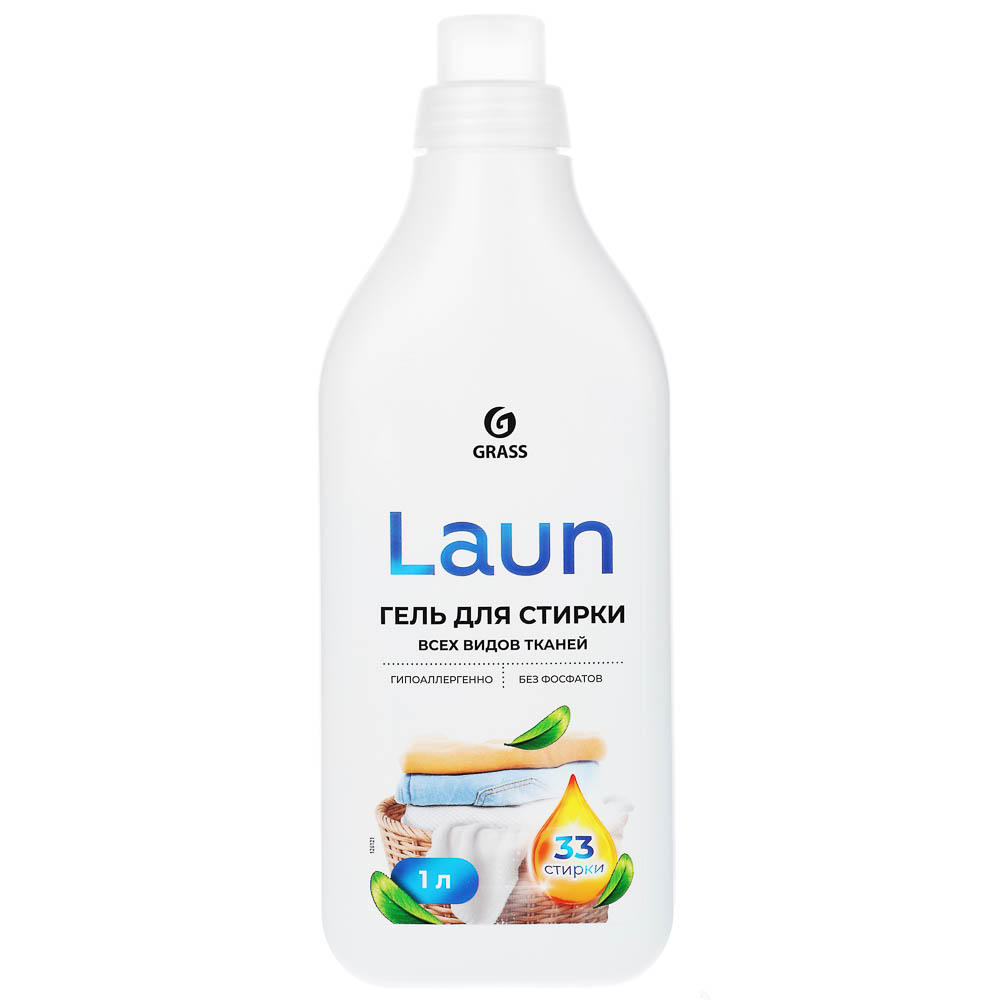 Гель для стирки Laun Grass 2в1 с пятновыводителем/для всех видов тканей,1л, арт.№ 955-003