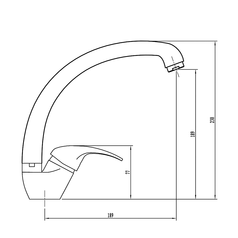 СоюзКран Смеситель для кухни, поворотный излив 25см, кер. картридж 35мм, хром, цинк, SK01-C102, арт.№ 567-050