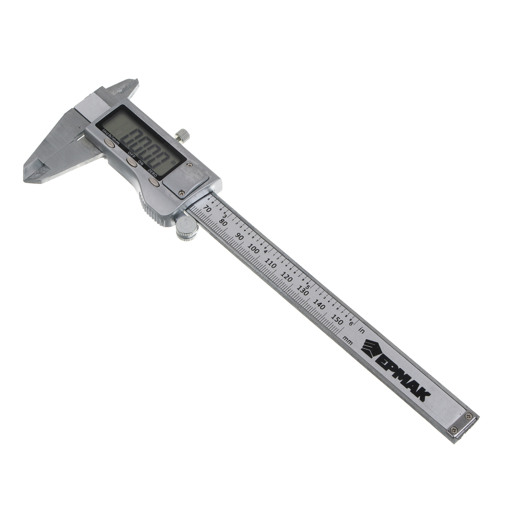 Штангенциркуль цифровой цинковый тм ЕРМАК 150мм, ШЦЦ-I-150-0,05-1, футляр пластик (+ батарейка), арт.№ 660-118