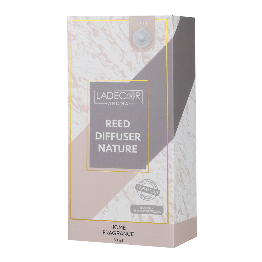 LADECOR Аромадиффузор с палочками,  с декоративным флаконом, 50 мл, роза, белый чай, персик, прованс, арт.№ 412-073