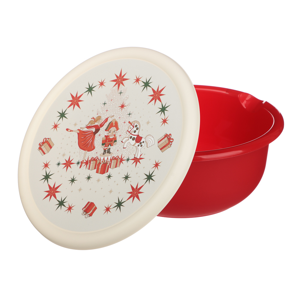 Щелкунчик Миска с крышкой 2,1л, пластик, арт.№ 861-519