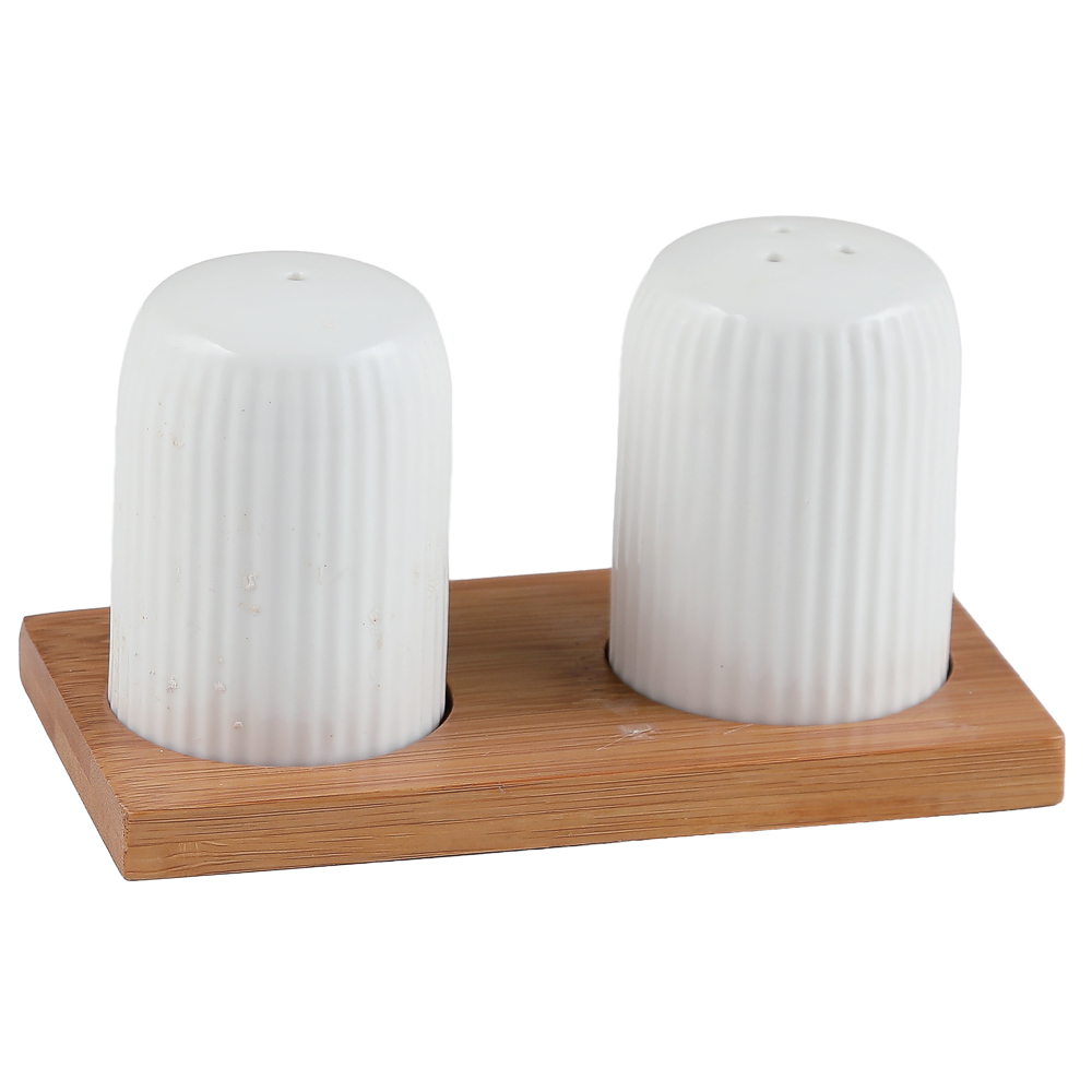 Набор для соли и перца тм MILLIMI, 60 мл × 2, фарфор, бамбук, арт.№ 816-274