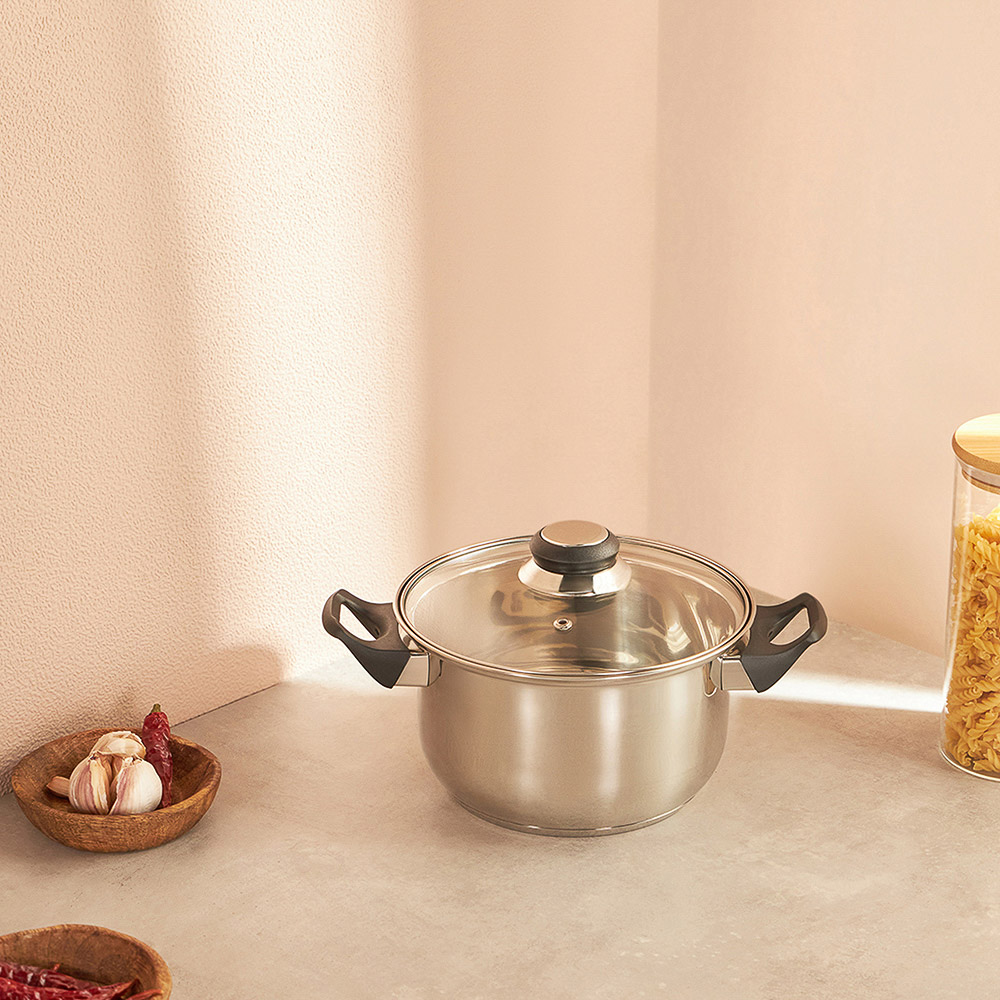 Стрейтон Кастрюля 24х13,5см, 4,9л, со стекл. крышкой, арт.№ 822-120