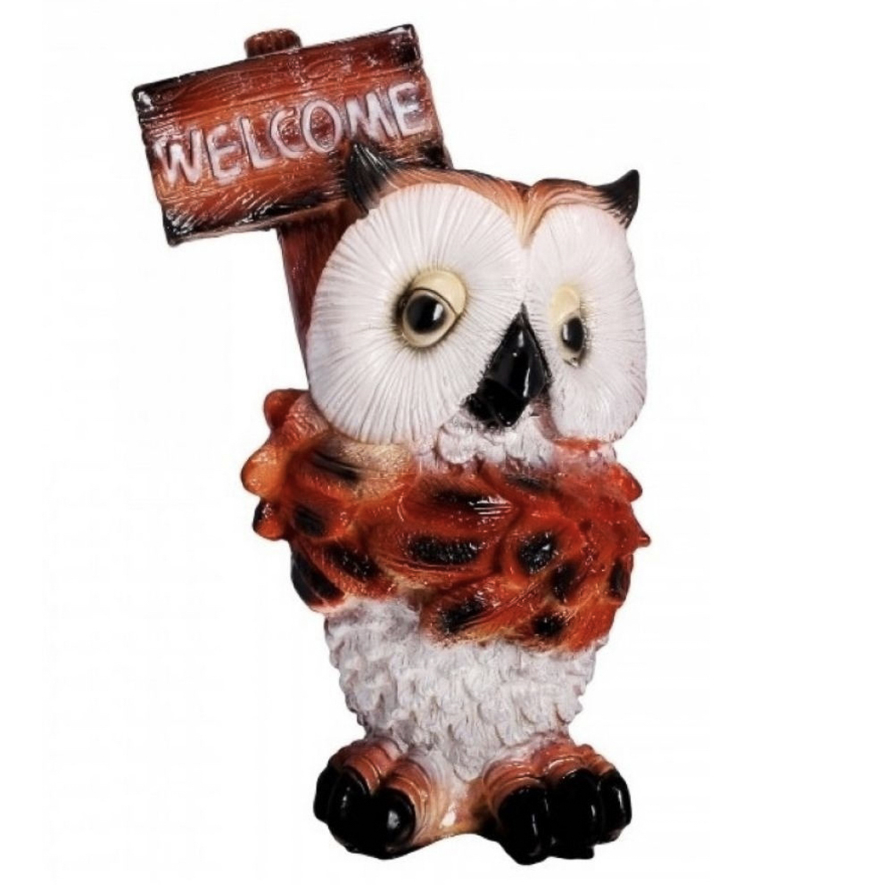 Фигура садовая "Филин с табличкой" 34х20см, гипс, арт.№ 162-312