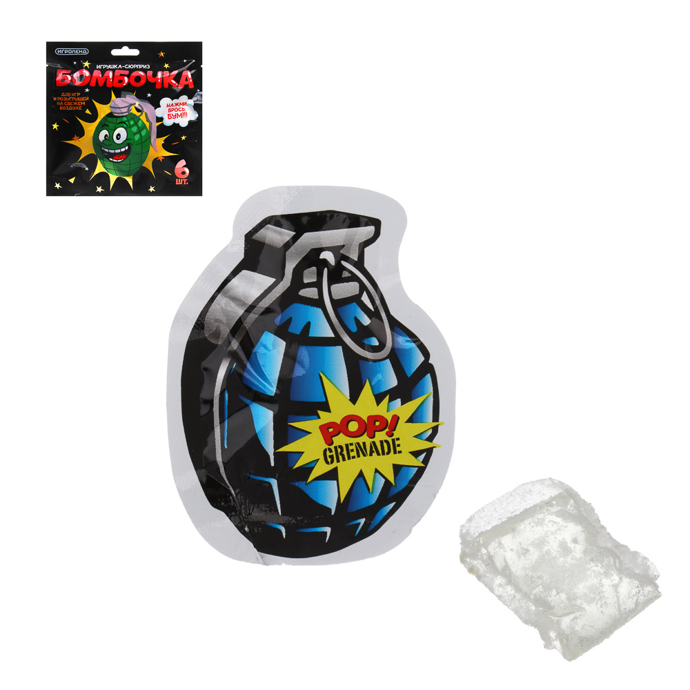 ИГРОЛЕНД Игрушка сюрприз "Бомбочка" 6 штук в наборе, PP, 14х15см, арт.№ 295-276