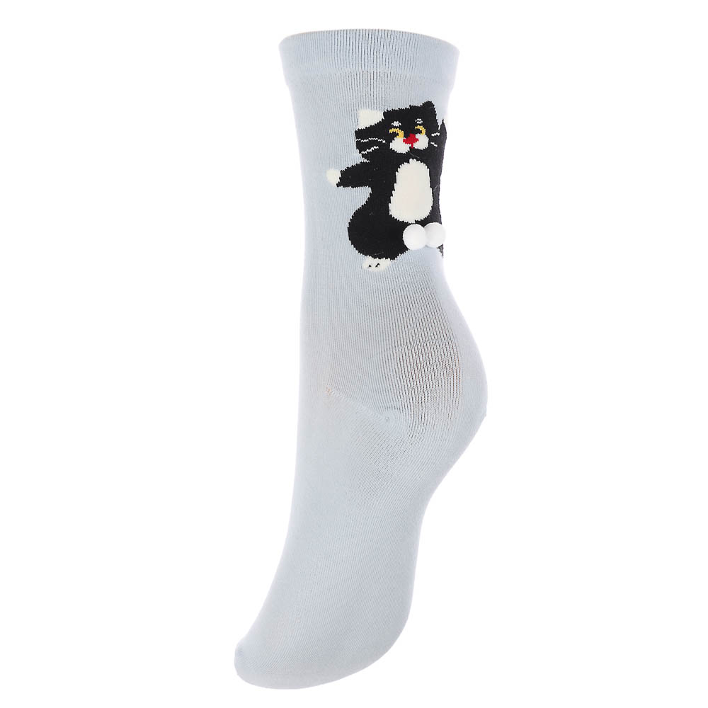 Носки универсальные с декором, тм Turkan, р. 36-41, 90%хлопок, 8% п/а, 2%лайкра,разноцветные, R0326, арт.№ 019-579