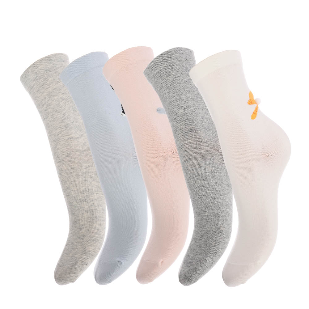 Носки универсальные с декором, тм Turkan, р. 36-41, 90%хлопок, 8% п/а, 2%лайкра,разноцветные, R0326, арт.№ 019-579