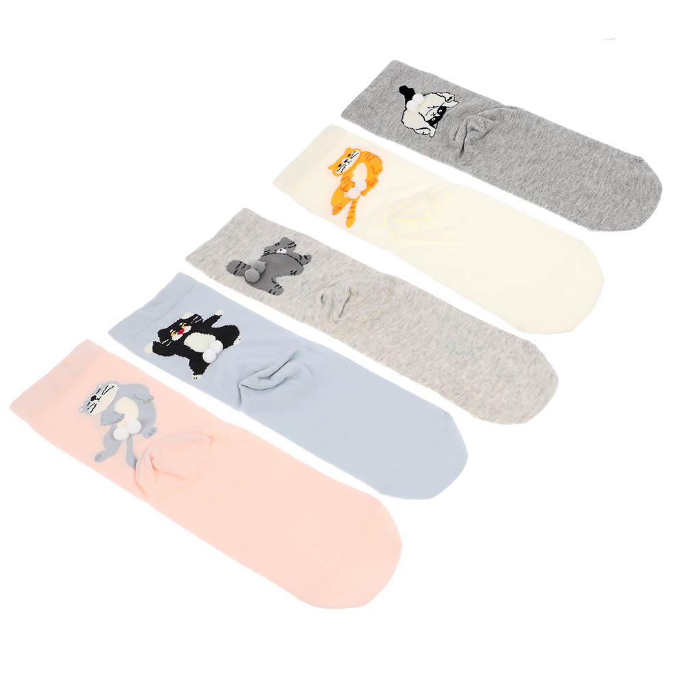 Носки универсальные с декором, тм Turkan, р. 36-41, 90%хлопок, 8% п/а, 2%лайкра,разноцветные, R0326, арт.№ 019-579