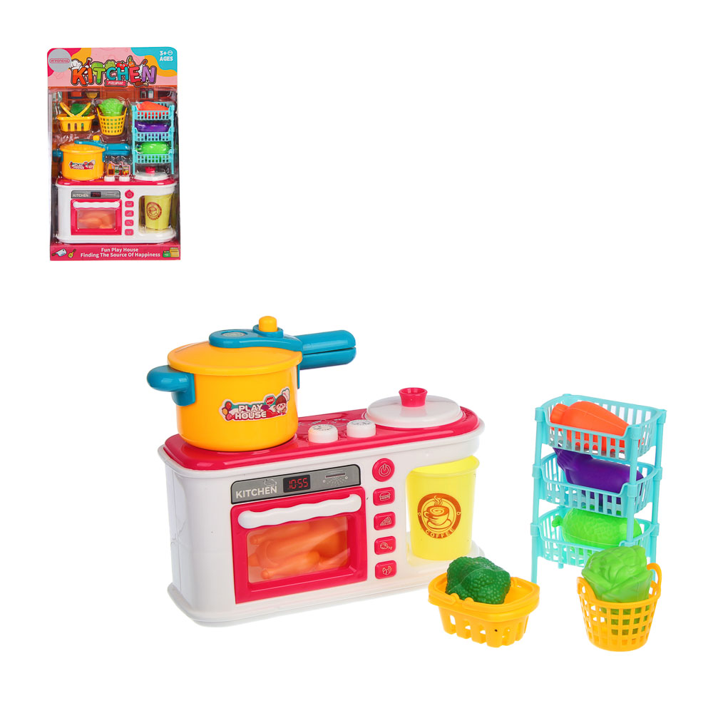 Набор игровой "Кухня с продуктами" 22х7,5х35 см, PP, ABS, тм ИГРОЛЕНД, арт.№ 294-249