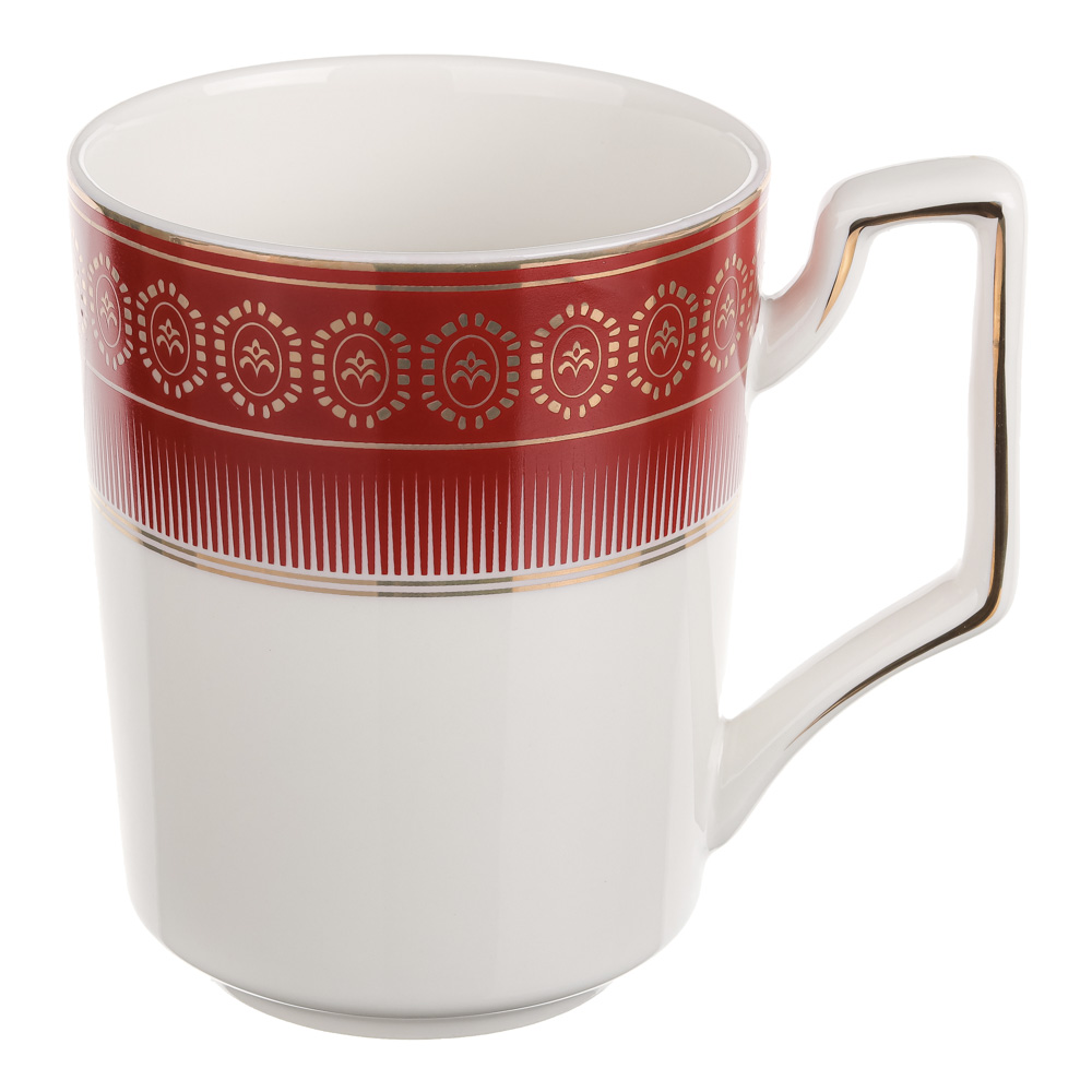 MILLIMI Элеганза Кружка 400мл, костяной фарфор, красный, арт.№ 802-123