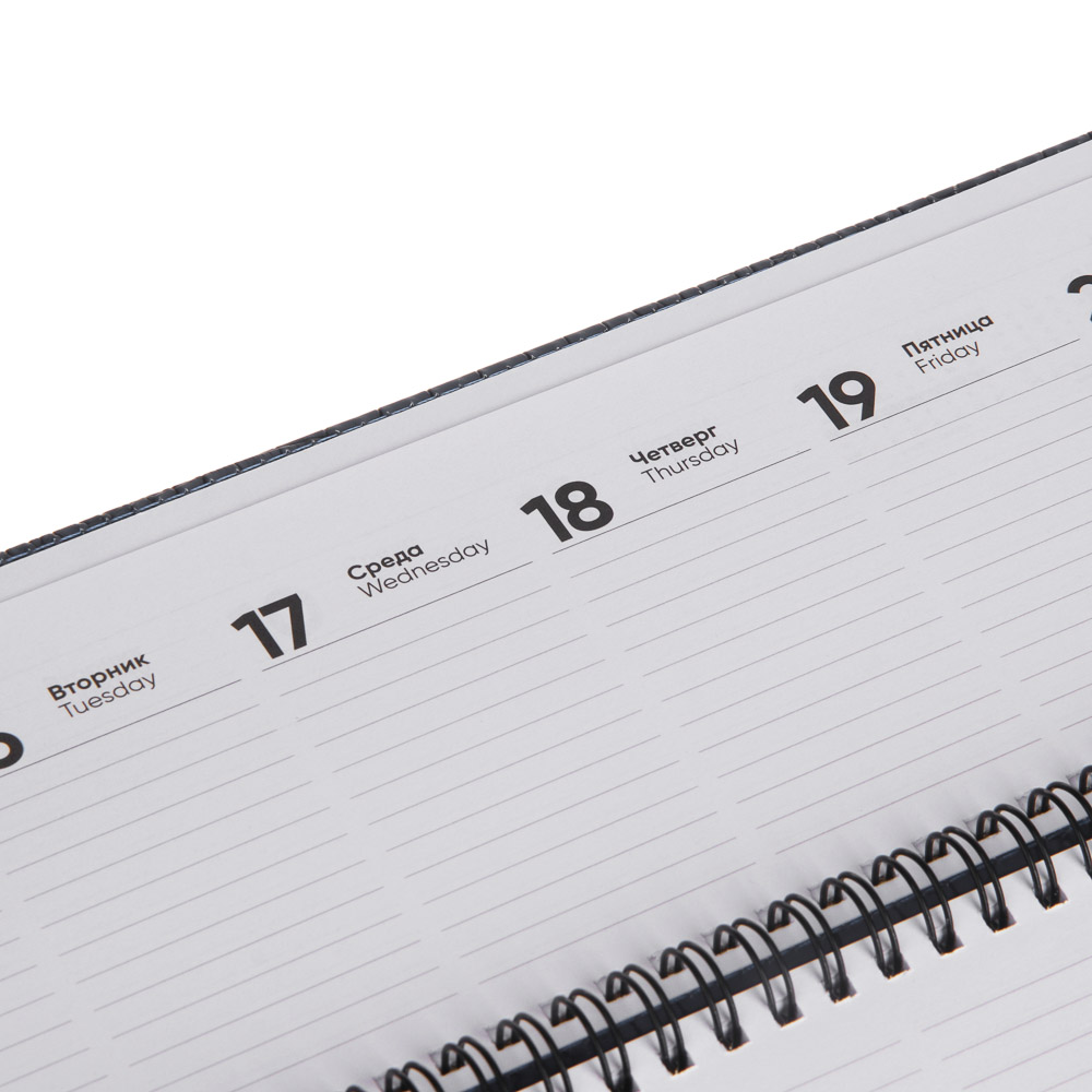 Планинг настол.на 2024 "КРОКО", 31x14,5см, 128 стр., тв.обл., иск.кожа под крокодила, спираль, черн., арт.№ 572-135