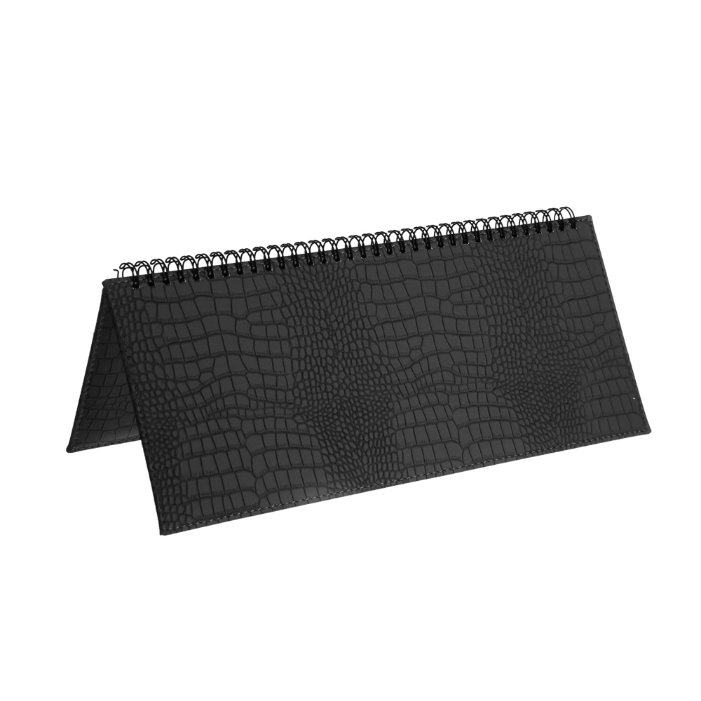 Планинг настол.на 2024 "КРОКО", 31x14,5см, 128 стр., тв.обл., иск.кожа под крокодила, спираль, черн., арт.№ 572-135