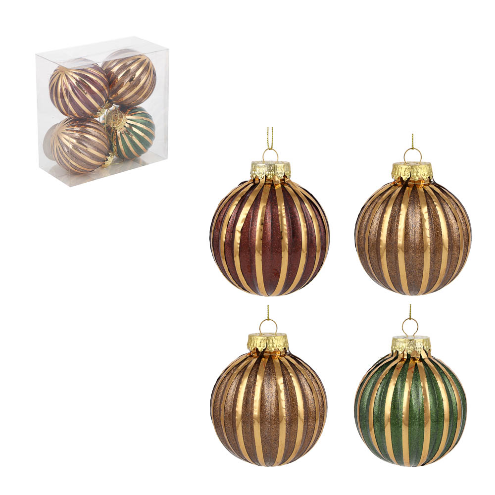 СНОУ БУМ Набор шаров 4x8 см, 3 цвета, пластик, арт.23-43, арт.№ 373-404