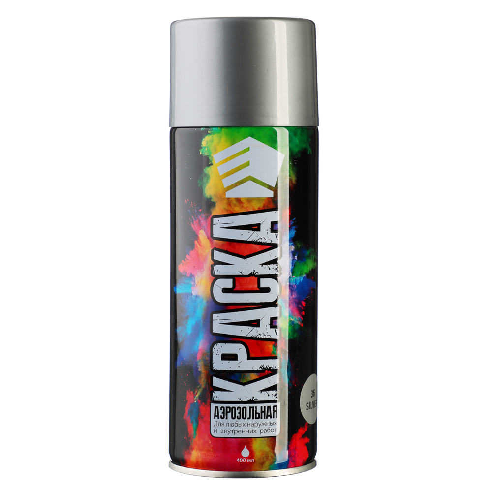 ЕРМАК Краска аэрозоль 400мл, серебро (9001/36), арт.№ 759-024