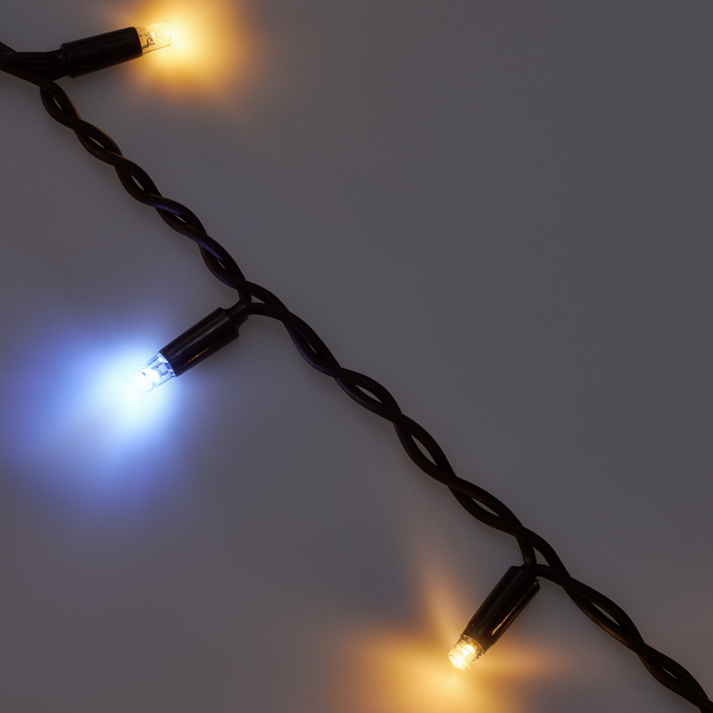 Гирлянда уличная бахрома 3х0,5 м BY, 100 LED ламп, свечение шампань, мерцание, ПВХ черный, коннектор, 220В, арт.№ 351-536