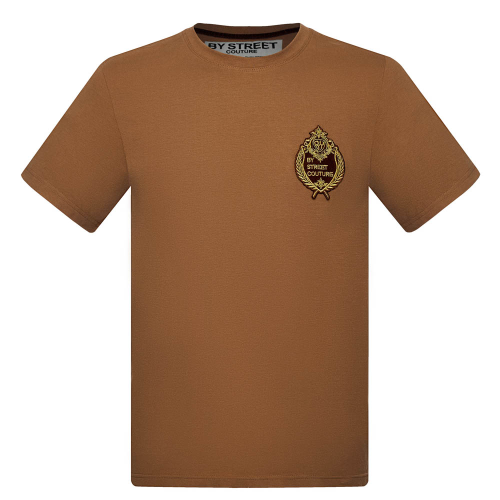 Футболка c шевроном BY STREET COUTURE, унисекс, коричневая, разм.M, арт.№ 080-119