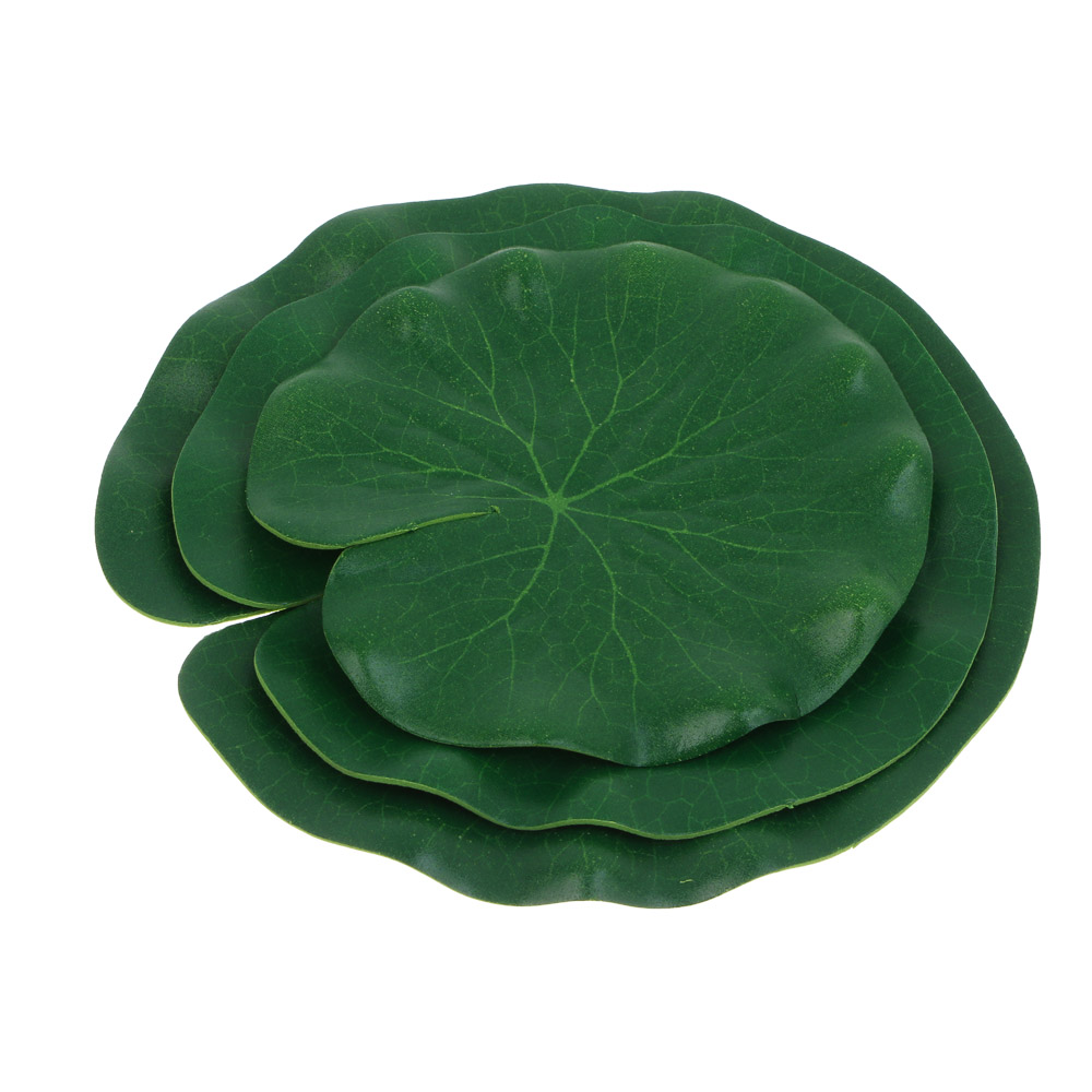 Листья Лотоса для пруда тм INBLOOM, набор 3шт (11, 13, 15 см), ПВХ, арт.№ 171-029