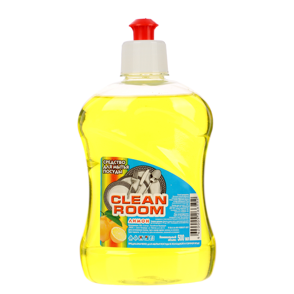 Средство для мытья посуды Clean Room, лимон, п/б, 500мл, арт.№ 992-085