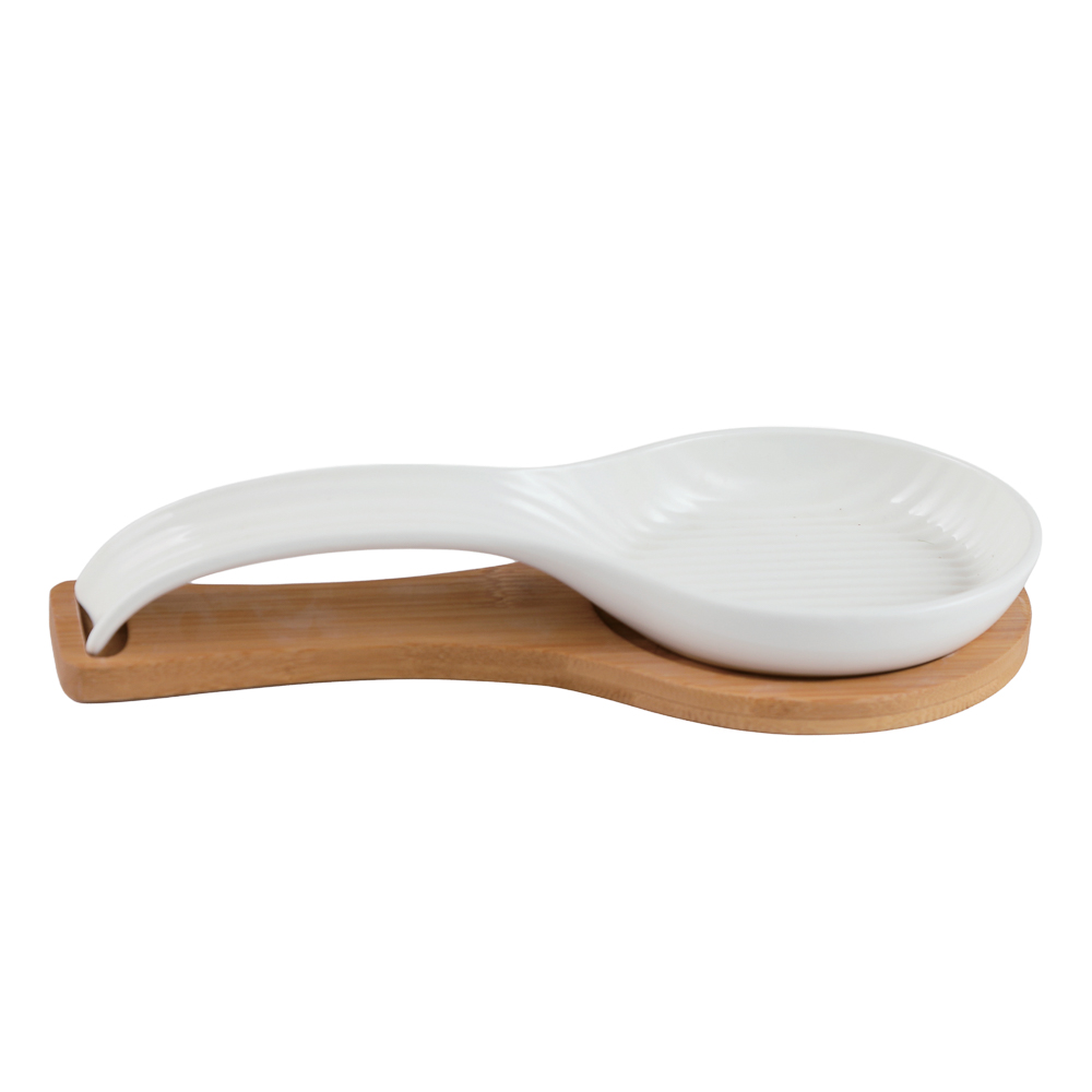 Подставка под ложку тм MILLIMI, 24х9,5х4,5см, фарфор, бамбук, арт.№ 816-276