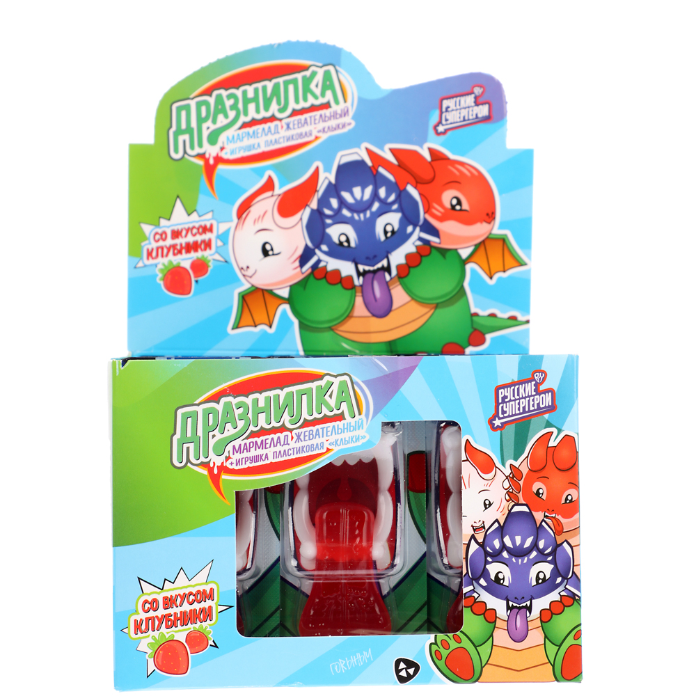 BY Русские Супергерои Мармелад в виде языка с игрушкой челюсти 5.5 гр., арт.№ 347-209