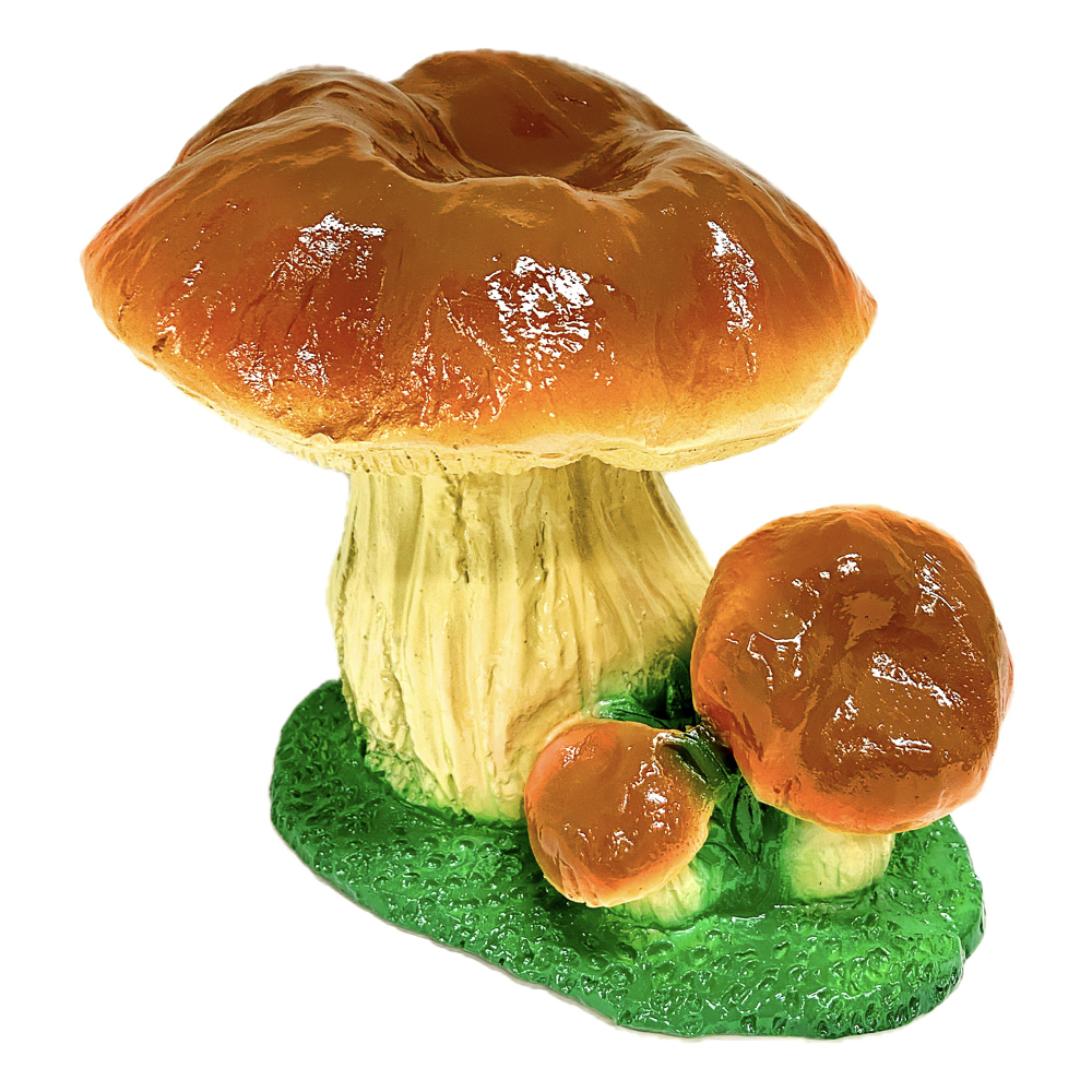 Фигура садовая "Рыжик тройной на траве" 18х21см, гипс, арт.№ 162-314