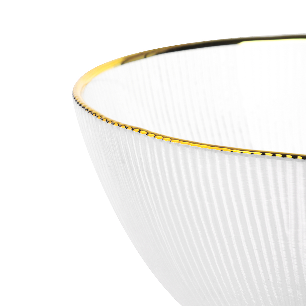 MILLIMI Салатник 20см, 1100мл, стекло, золотая отводка, арт.№ 820-662