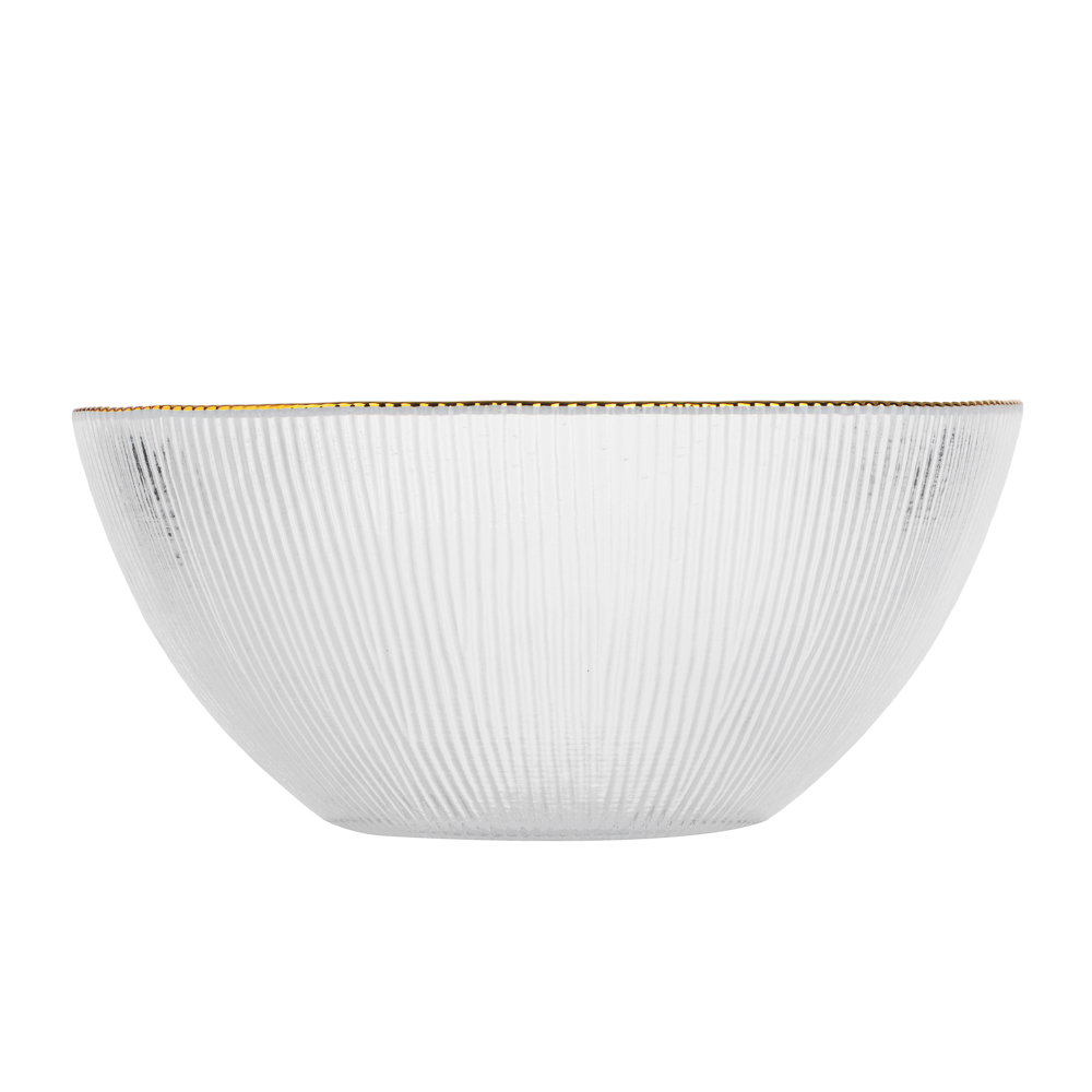 MILLIMI Салатник 20см, 1100мл, стекло, золотая отводка, арт.№ 820-662