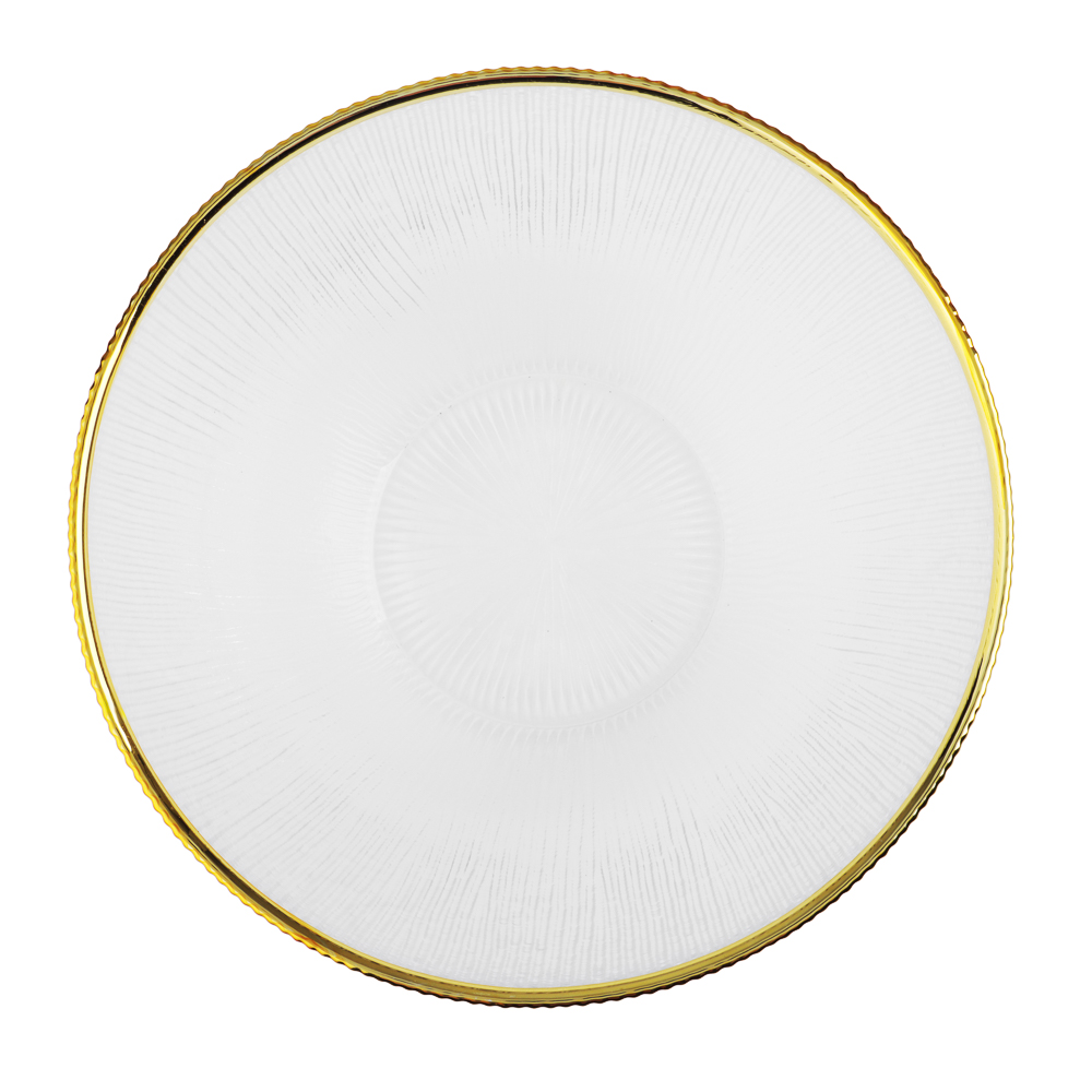 MILLIMI Салатник 20см, 1100мл, стекло, золотая отводка, арт.№ 820-662