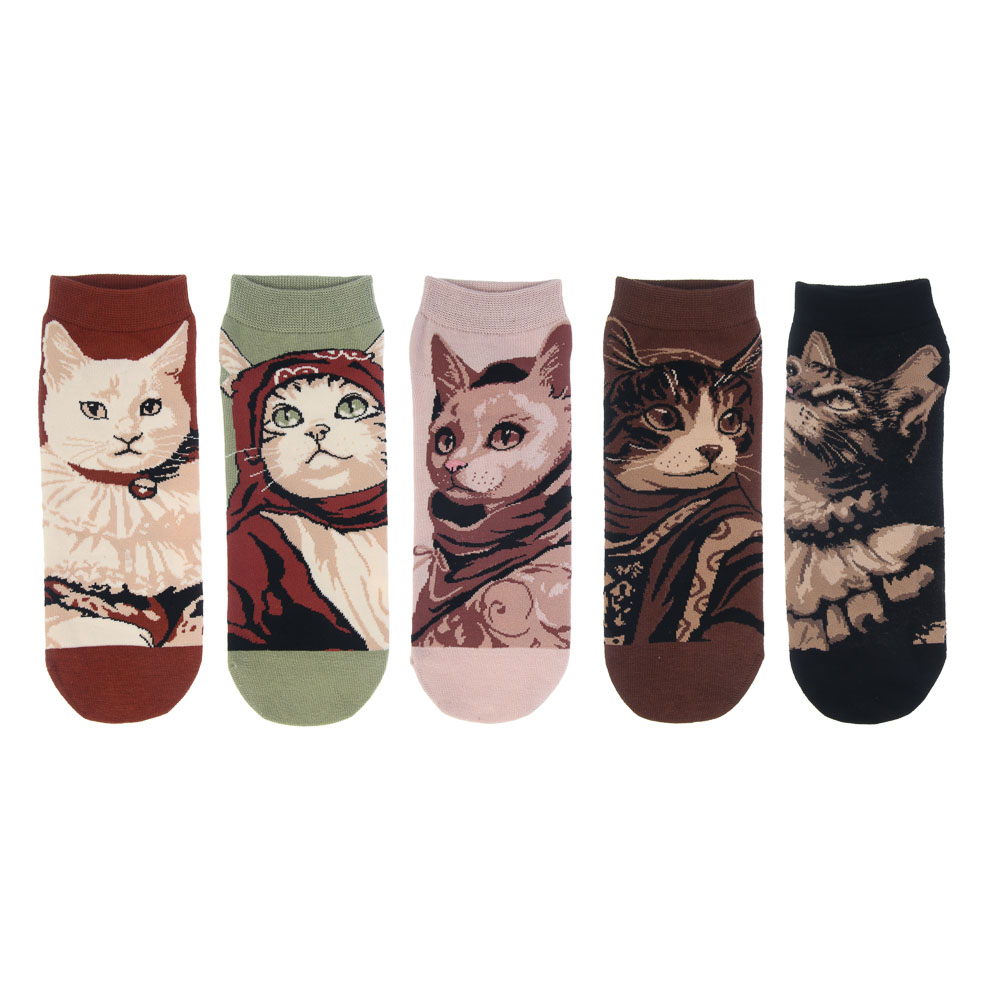 Носки универсальные с рисунком, тм Turkan, р. 36-41, 90%хлопок, 8% п/а, 2%лайкра,разноцветные, арт.№ 019-582