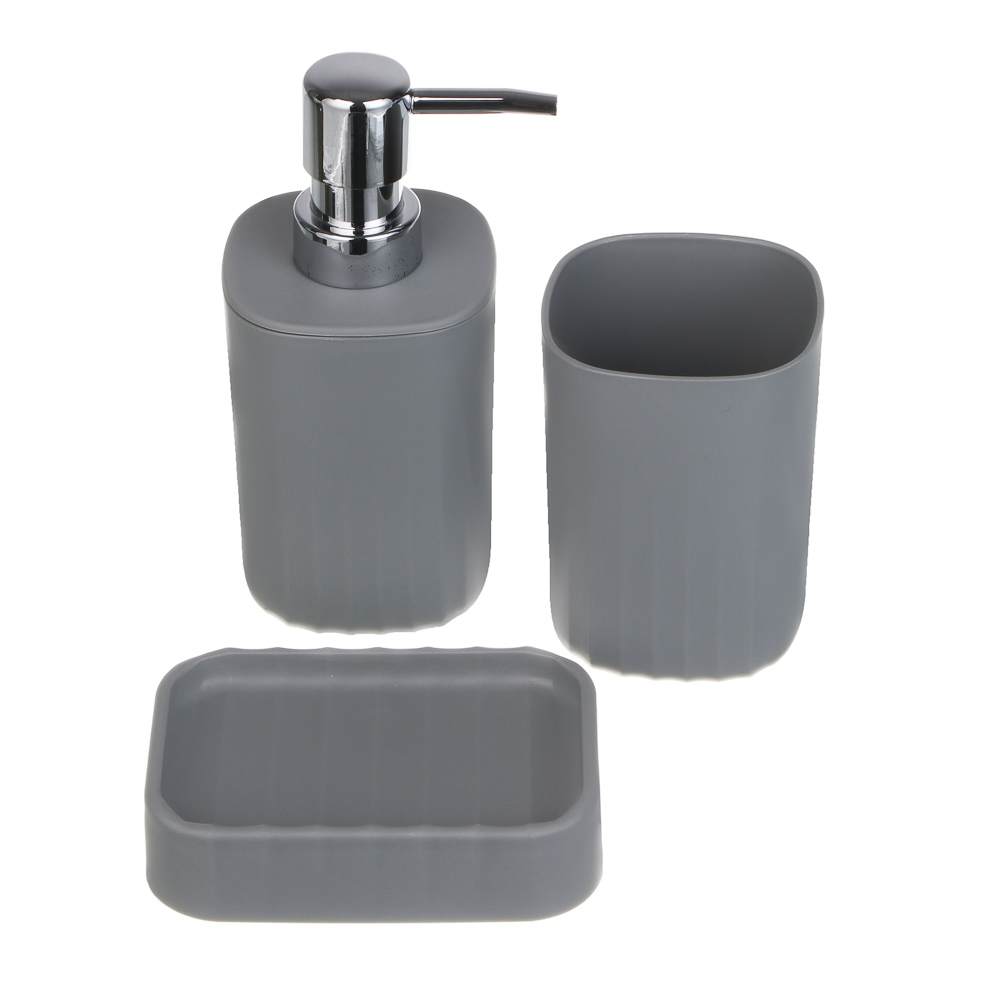 Диспенсер для жидкого мыла тм VETTA Сидней, 250мл, пластик, PP, серый, 7x16см, арт.№ 463-569