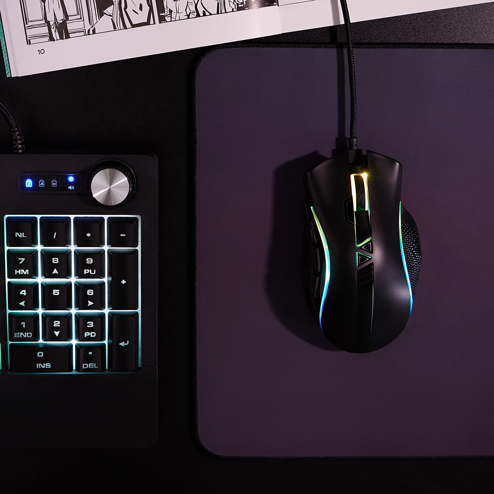 BY Игровая мышь проводная RPG 16000dpi,11D,PMW3389,RGB,220см, арт.№ 405-061