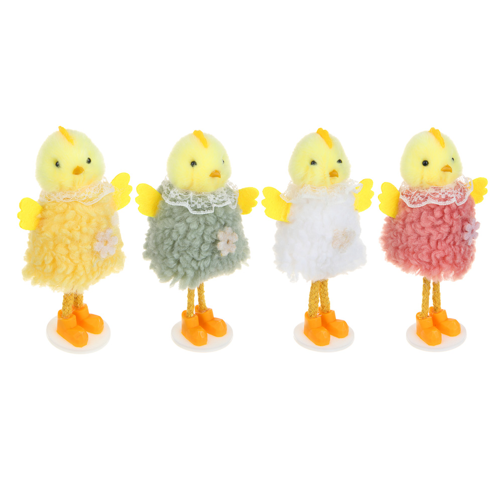 LADECOR Декоративный цыпленок, полиэстер, 4 цвета, арт.№ 535-141