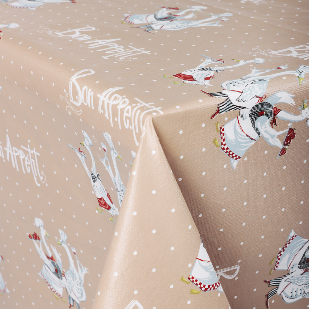 PROVANCE Гуси Скатерть ПВХ 110х140см, 3 цвета, арт.№ 479-306