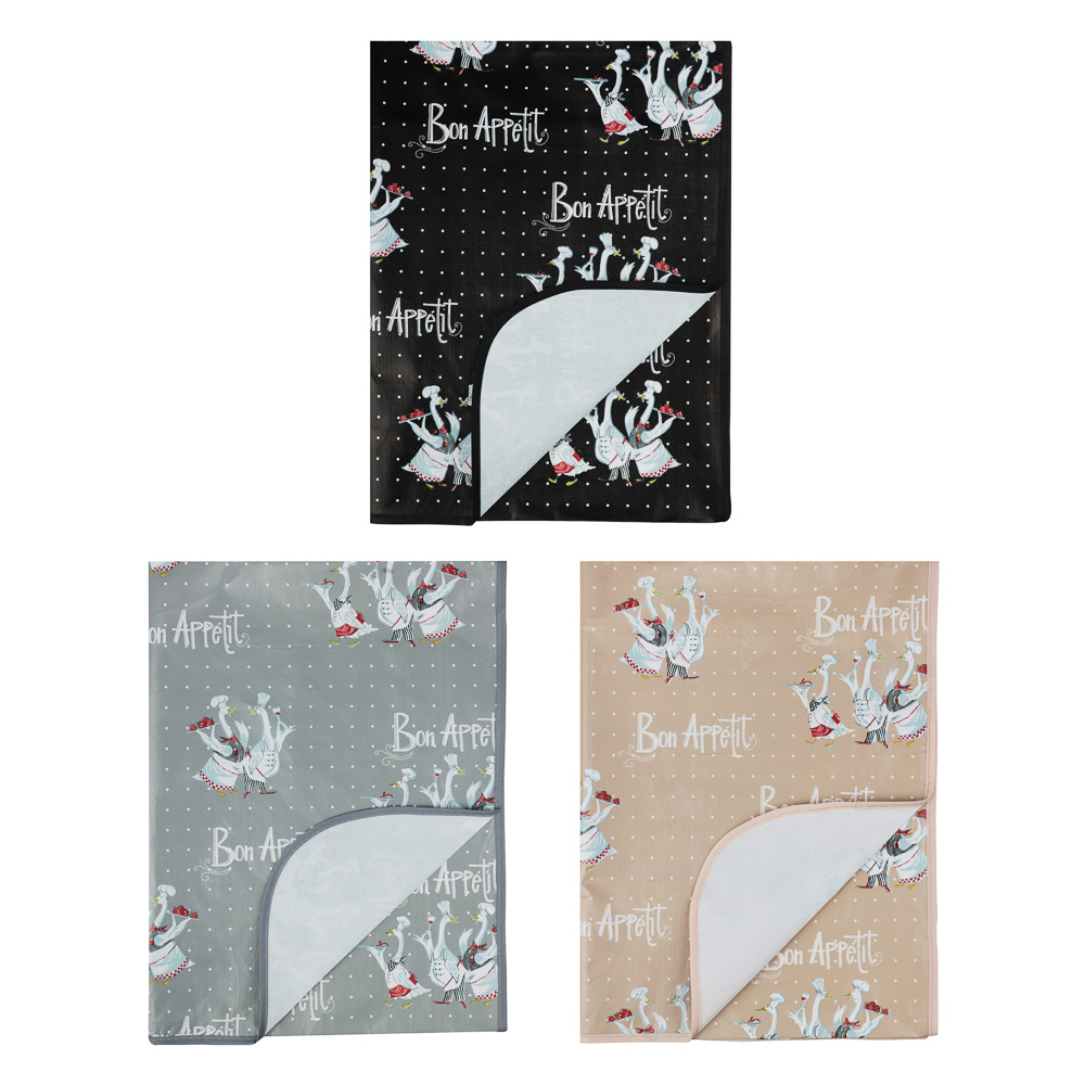 PROVANCE Гуси Скатерть ПВХ 140х180см, 3 цвета, арт.№ 479-307