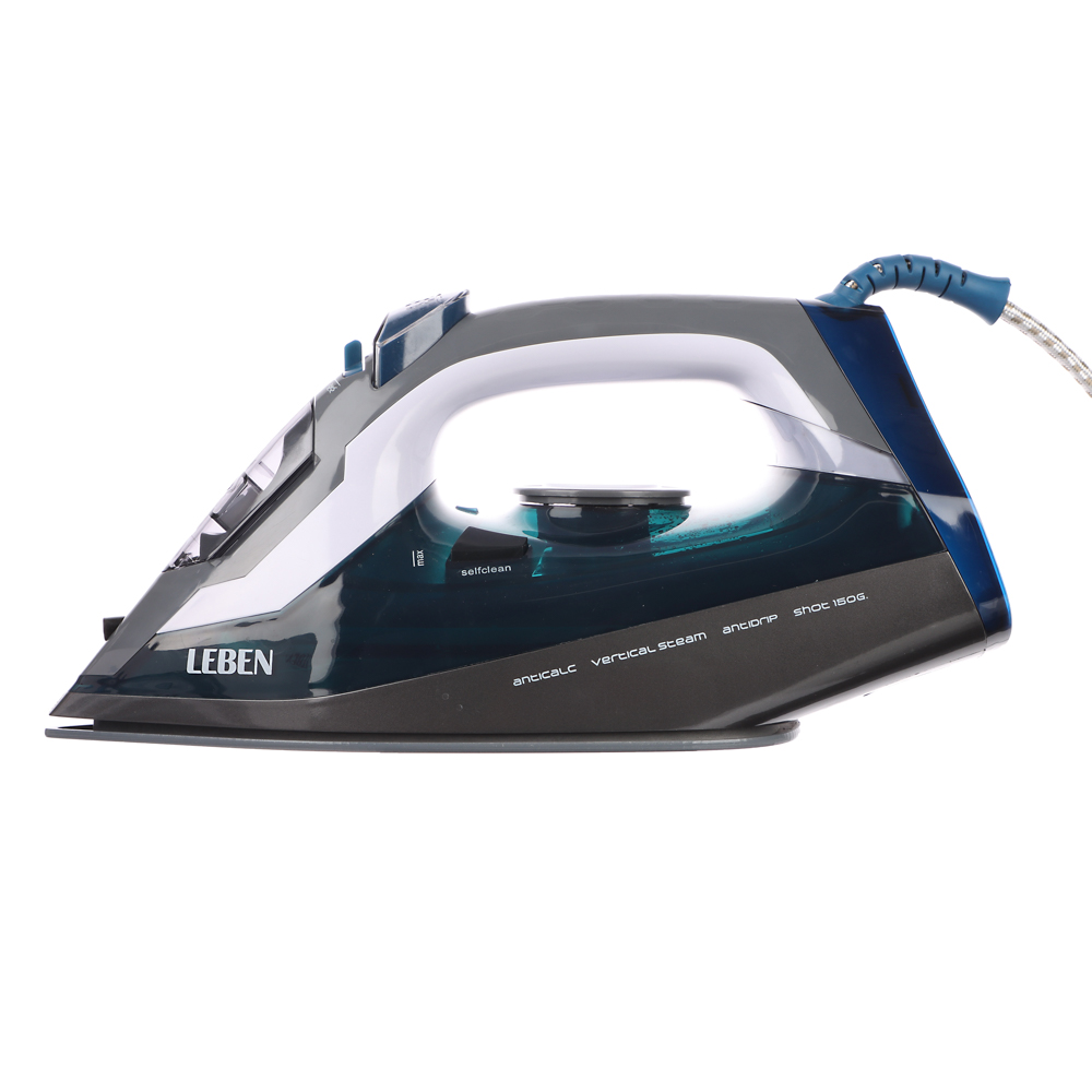 LEBEN Утюг с отпаривателем 2400 Вт, подошва - керамика, арт.№ 249-035