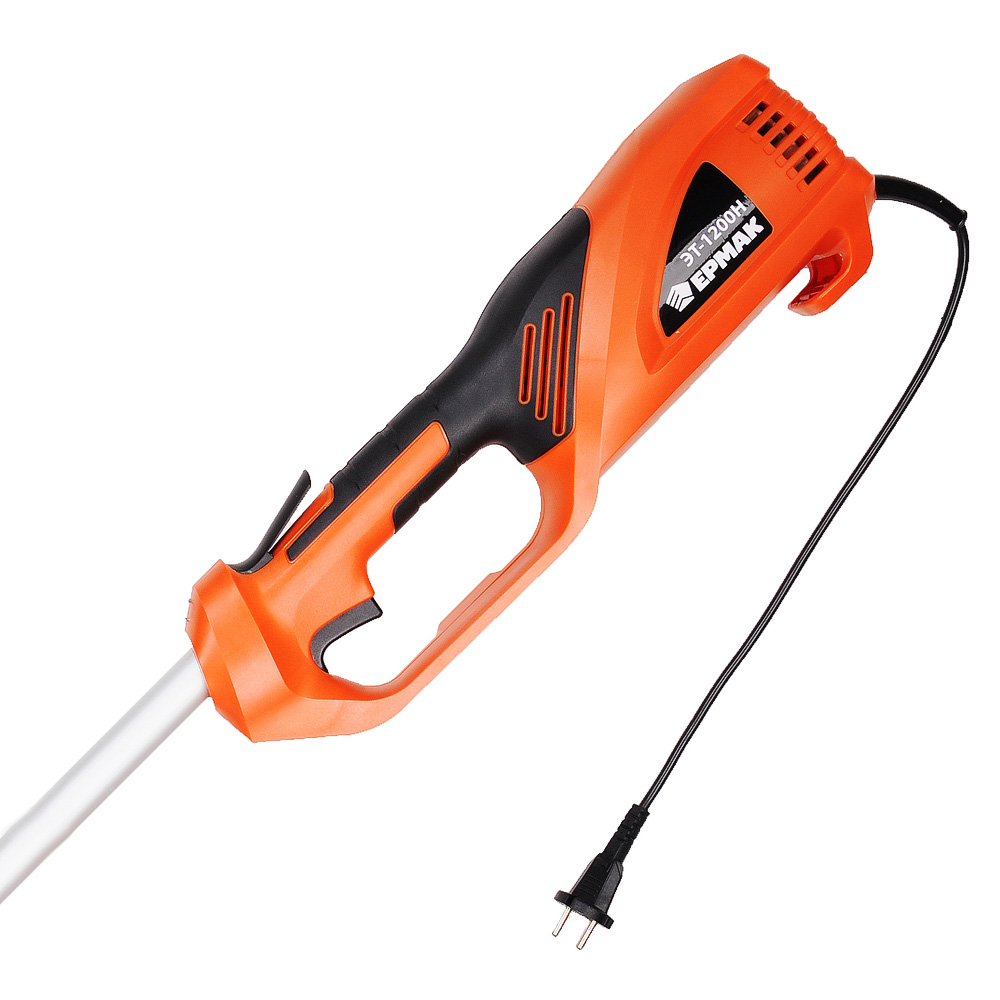 ЕРМАК Триммер-кусторез электр. ЭТ-1200Н, 1200Вт, 6300об/мин, 254/380мм, стальн.нож, катуш с леск 2мм, арт.№ 646-225