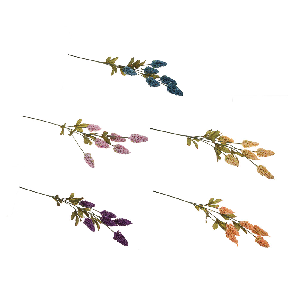 LADECOR Ветка декоративная, сухоцвет, 70 см, пластик, ткань, проволока, 5 цветов, арт.№ 409-187