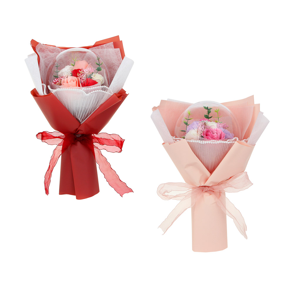 LADECOR Букет из мыльных лепестков в пластиковом шаре, 14x26см, арт 21024, 2 цвета, арт.№ 516-033