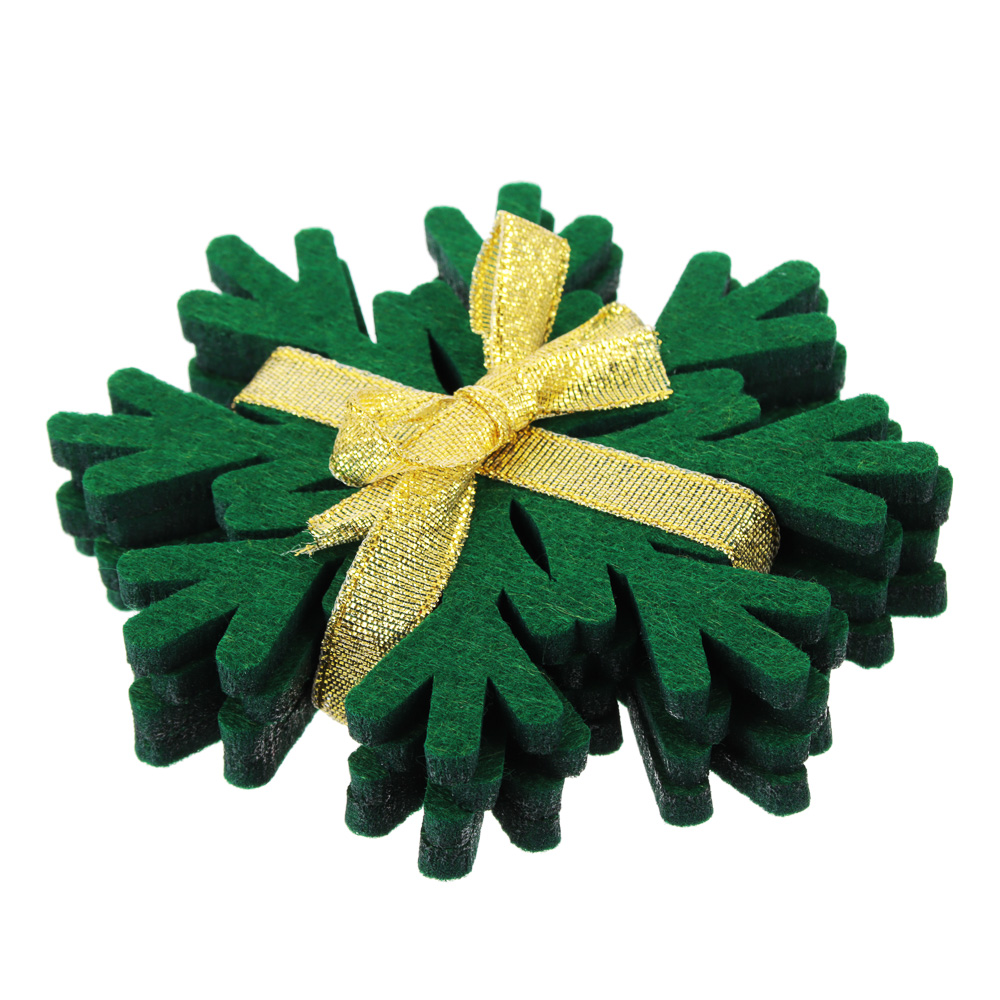 PROVANCE Асти Подставка фетровая 4шт, 10см, 100% полиэстер, зеленый, арт.№ 492-126