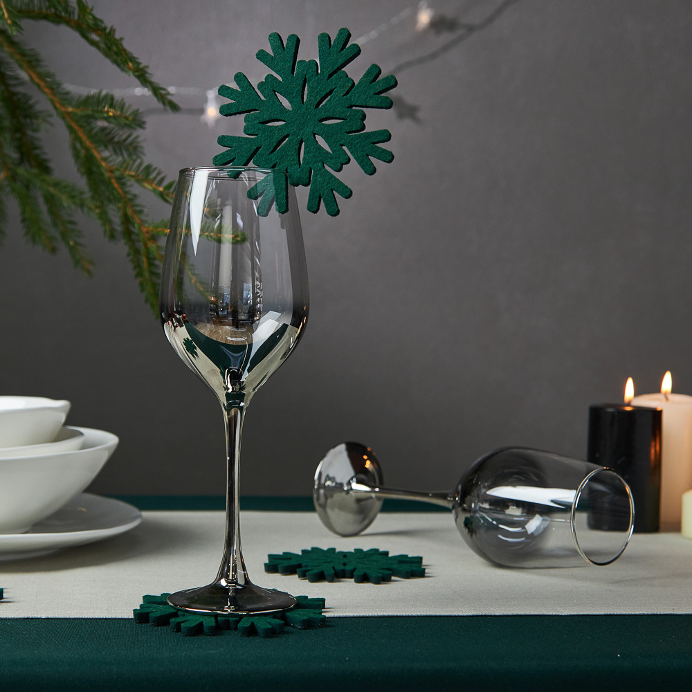 PROVANCE Асти Подставка фетровая 4шт, 10см, 100% полиэстер, зеленый, арт.№ 492-126