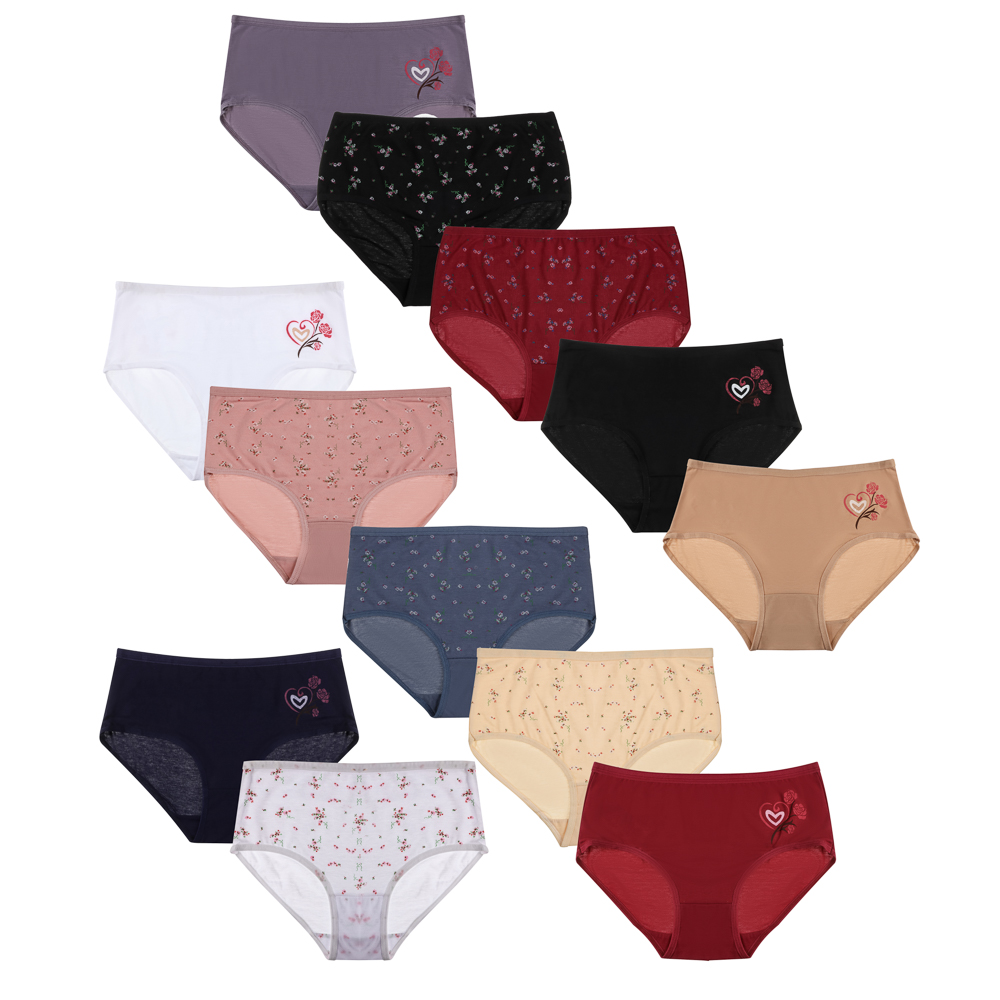 Трусы женские макси с принтом, р.50-52, 95% хлопок, 5% спандекс, Cotton #6001, арт.№ 331-420