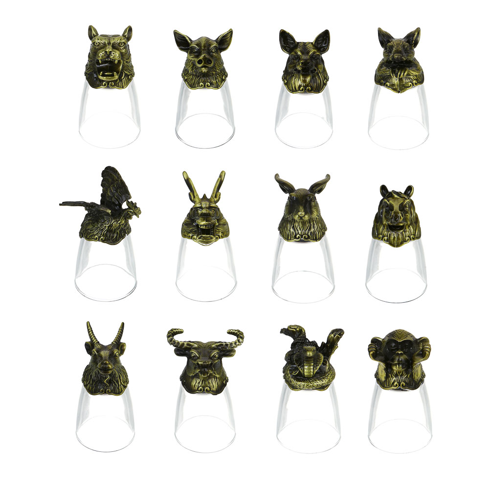 Набор стопок стеклянных Знаки зодиака 12пр, бронза, арт.№ 878-605