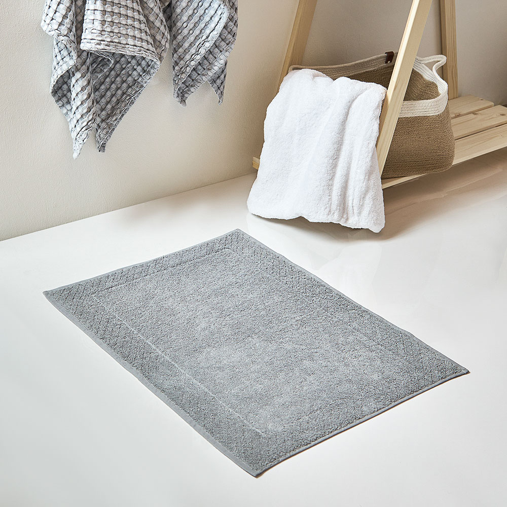 BY COLLECTION Коврик для ванной комнаты 50х70см, 100% хлопок, серый, арт.№ 484-101